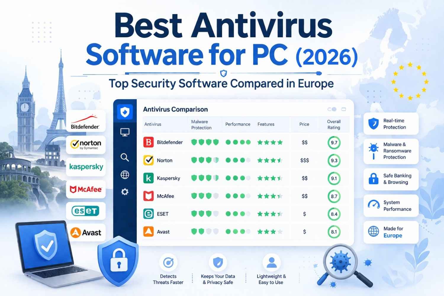 Best Antivirus Software for PC (2026) – Top Security Software Compared in Europe