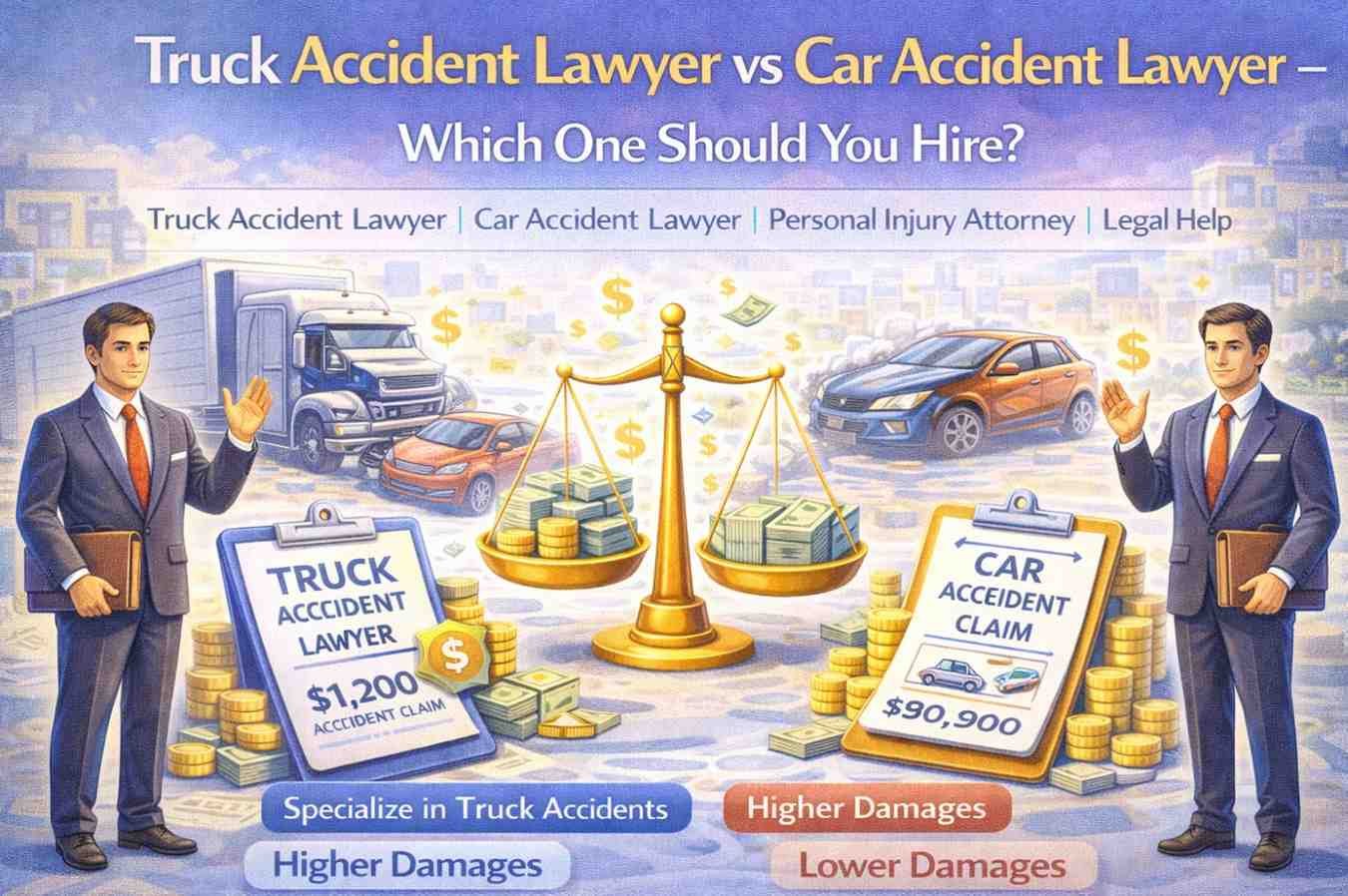 Truck Accident Lawyer vs Car Accident Lawyer – Which One Should You Hire?